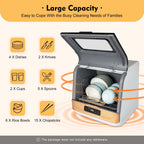 Non-Installation Compact Dishwasher, 4-6 Sets Capacity, 99.9% Sterilization, Black/White/Gold, 800W, for Home Use