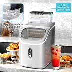 WAA Ice Maker with 1.5L Detachable Water Tank,33Lbs/24H Cube Ice,Timing Function,Self-Cleaning,Grey