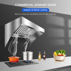 Aoile Commercial Exhaust Hood, 94.48" Rust Resistant Wall Mount Range Hood