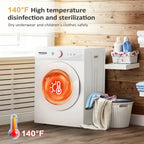 VINGLI 1.8 Cu.Ft Portable Clothes Dryer, Front Load Dryer Machine, Compact Laundry Dryer with Stainless Steel Tub for Apartment, Home, Dorm