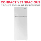Frigidaire 7.5 Cu. Ft. Top Mount Refrigerator, Black