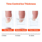 KFFKFF Tabletop Ice Cube Machine, Produces 32 Ice Cubes in 15 Minutes, 46lbs Daily Output, Self-Cleaning and Portable, Easy Ice Transfer, 3 Different Ice Cube Sizes, Ideal for Home, Kitchen, Office