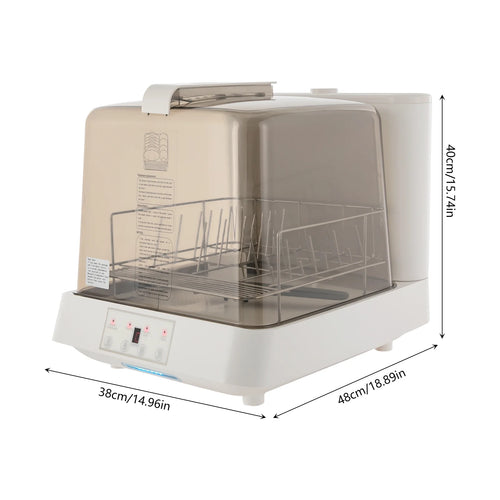 48*38*40cm Rectangle Portable Countertop Dishwasher Automatic Dishwashing with Tank Mini Dishwasher White Brown