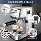 Sunmaki 20 Bar Espresso Machine, Compact Cappuccino Machines for Home Gifts, Stainless Steel
