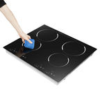 Peakora Electric Cooktop, Built-in Cooktop 3000W, Electric Stove Top with 4 Electric Burners, 9 Heating Level, Kid Safety Lock, Sensor Touch Control, 110V