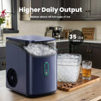 Philergo Nugget Ice Maker Countertop, Pebble Ice Maker with Soft Chewable Ice, 35 lbs/24 Hrs for Home, Kitchen, RV, Camping, Silver