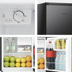 Hisense 1.6 Cu ft Single Door Mini Fridge, Black, Energy Star, 1 Year Warranty, WMS017M6XBE New