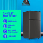 Tacool 2.4 Cu.ft Mini Fridge with Freezer, Small Refrigerator Apartment Size Fridge Black, NEW