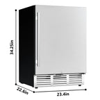 Simzlife 15 in. Single Zone 130-Cans Built-in Beverage Refrigerator Cooler Fridge in Silver Stainless Steel, with Auto LED Lights