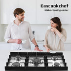 30 inch Gas Cooktop Gas Stove Top w/ 5 High Efficiency Burner Bulit-in Stainless Steel Gas Stoves for Kitchen NG/LPG Convertible Thermocouple Protection