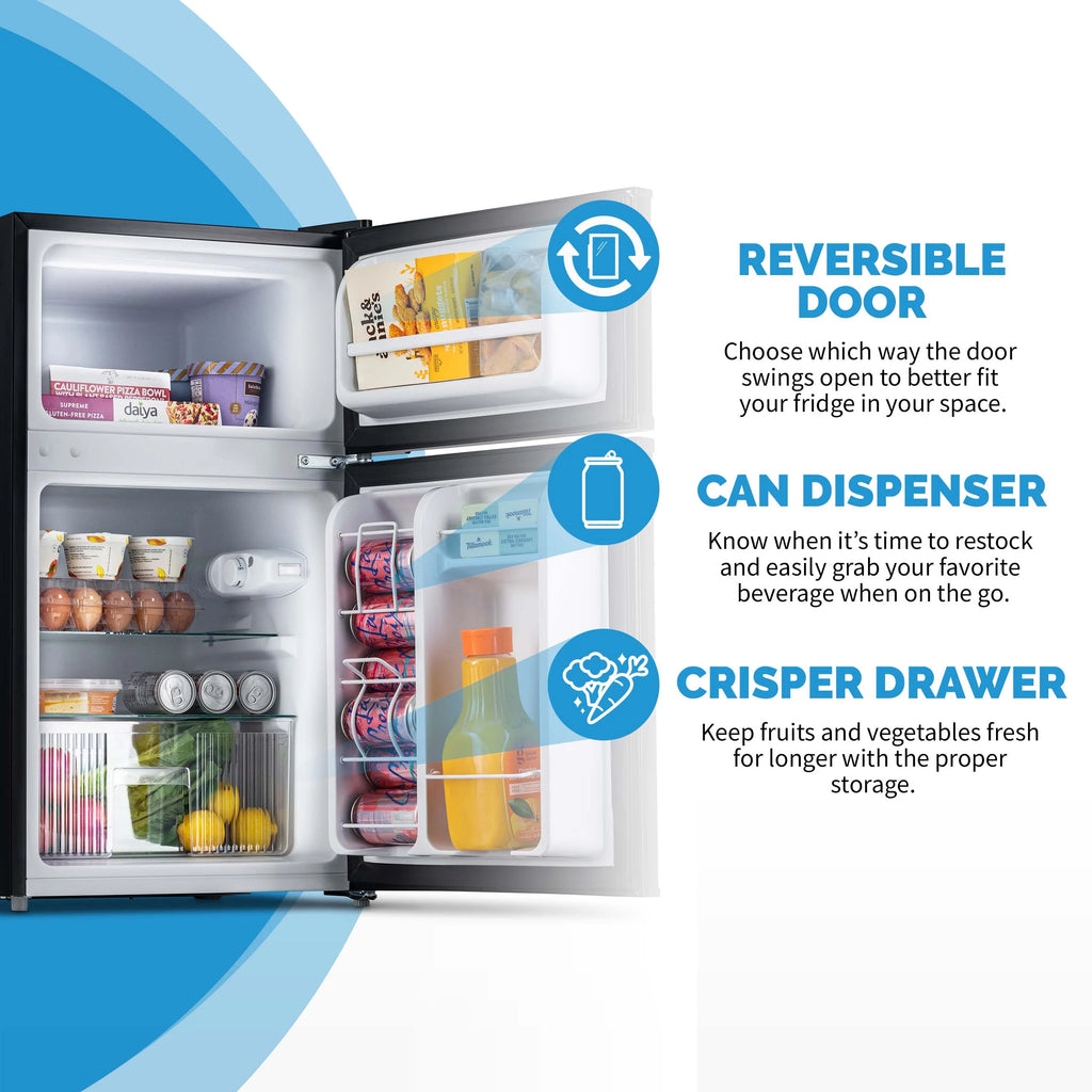 Newair 3.1 Cu. Ft. Compact Mini Refrigerator with Freezer in Black - NRF031BK00