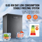 Choco Moon Large Capacity 14.5 Cu.ft Chest Freezer, 345L Storage, 4 Slide-Out Baskets, Lockable Lid, 8 Temp Control Levels, Energy-Efficient LED Lights, 6 Swivel Casters for Easy Mobility