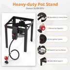 2024 New 30 Qt Turkey & 10 Qt Fish Fryer Boiler Steamer Set, Aluminum Turkey Deep Fryer Pot, 38, 000 BTU Outdoor Propane Stove Stand for 20 Lbs Turkey, Thermometer, Turkey Rack & Lifting Hook