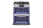 30 Inch Slide-In Gas Smart Range with 5 Sealed Burners, Double Oven, 6.9 Cu.