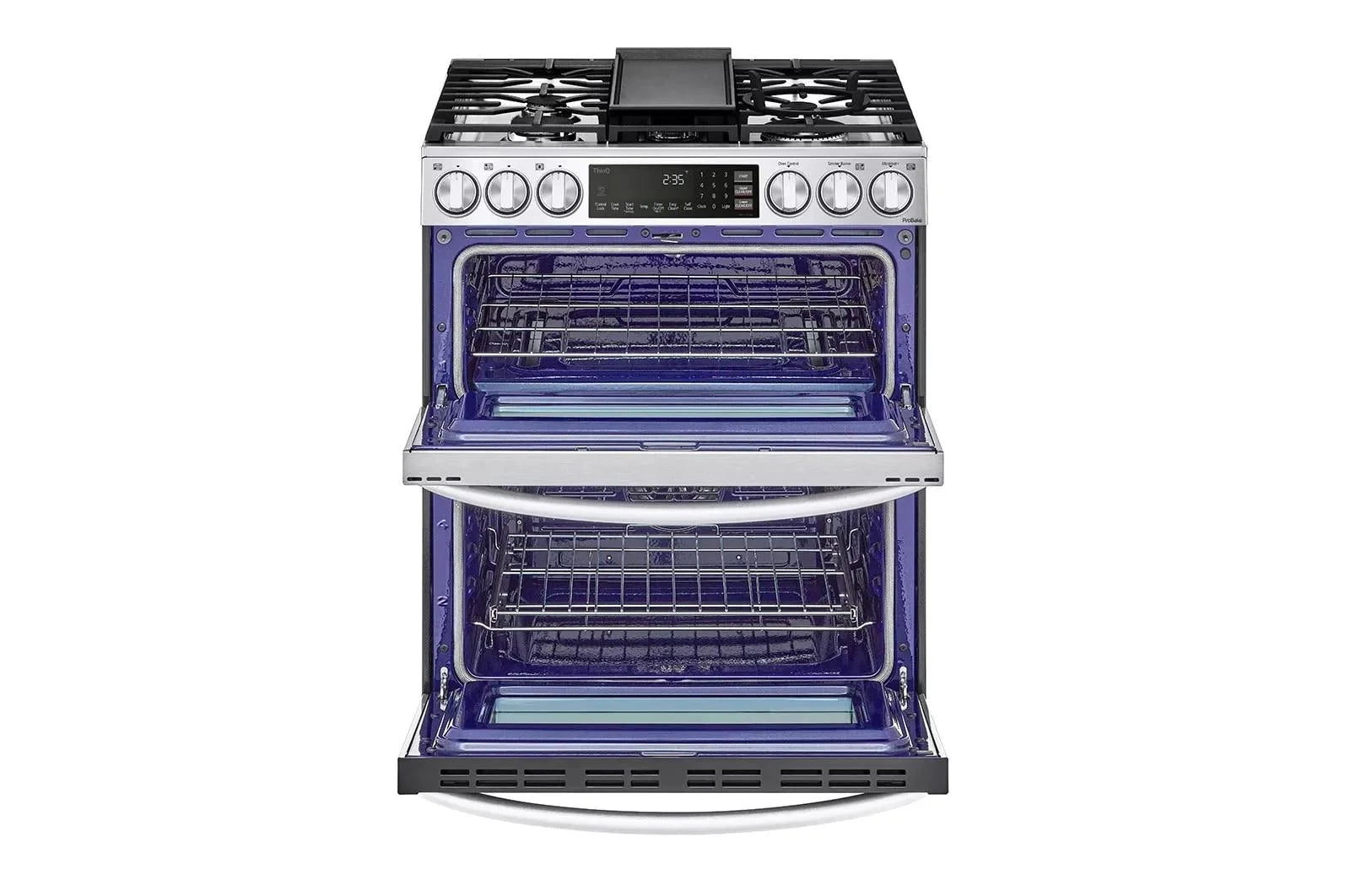 30 Inch Slide-In Gas Smart Range with 5 Sealed Burners, Double Oven, 6.9 Cu.