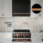 Akicon Range Hood 36 Inch, Ultra Quite Stainless Steel Kitchen Hood, Wall Mount Square Vent Hood with LED Light and Dishwasher-Safe Filters, Hood Vents for Kitchen, 3 Speeds, 600 CFM (AK-HS36HB-SWG)