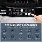 Kcpolre Portable Washing Machine 17.7 lbs Full-Automatic Compact Washer Machine for Apartment, 10 Wash Program Small Portable Washer for Dorm, Apartment, Home, Grey