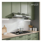 Anzzi RH-AZ0391TSS 36 in. 600 CFM 4-Speed Stainless Steel Under Cabinet Convertible Residential Range Hood with LED Lamp