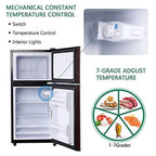 GGTB 3.0 Cu.ft Two Door Small Refrigerator with Freezer, Compact Retro Mini Refrigerator for Dorm, Office, Bar, RV, Bedroom, Red