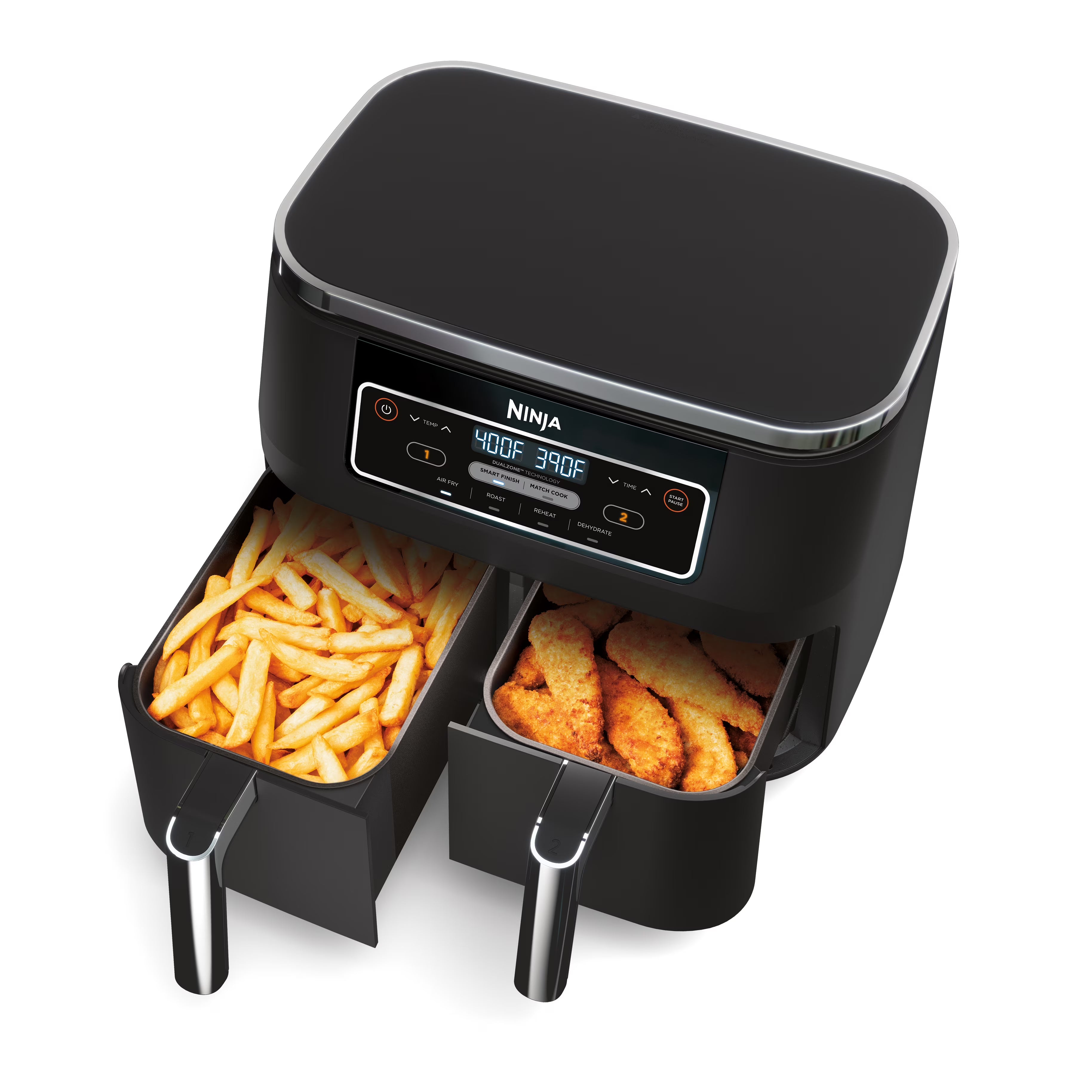 Restored Ninja? Foodi? DZ100 4in1, 8qt., 2Basket Air Fryer with DualZone? Technology (Refurbished)