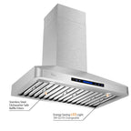 Awoco RH-WT-30 Awoco RH-WT-30 Wall Mount 4 Speeds, 6 Top Round Vent Stainless Steel Range Hood
