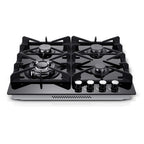 Eascookchef 4-Burners Gas Cooktop 24in Eascookchef Tempered Glass NG/LPG Convertible