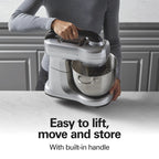 Hamilton Beach 4 Quart Stand Mixer for Kitchen, 7 Speeds, Tilt-Head, Dough Hook, Whisk & Flat Beater, Black