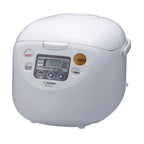 Zojirushi Micom Rice Cooker and Warmer (10-Cup/ Cool White) with Rice Washing Bowl and Bamboo Spoon