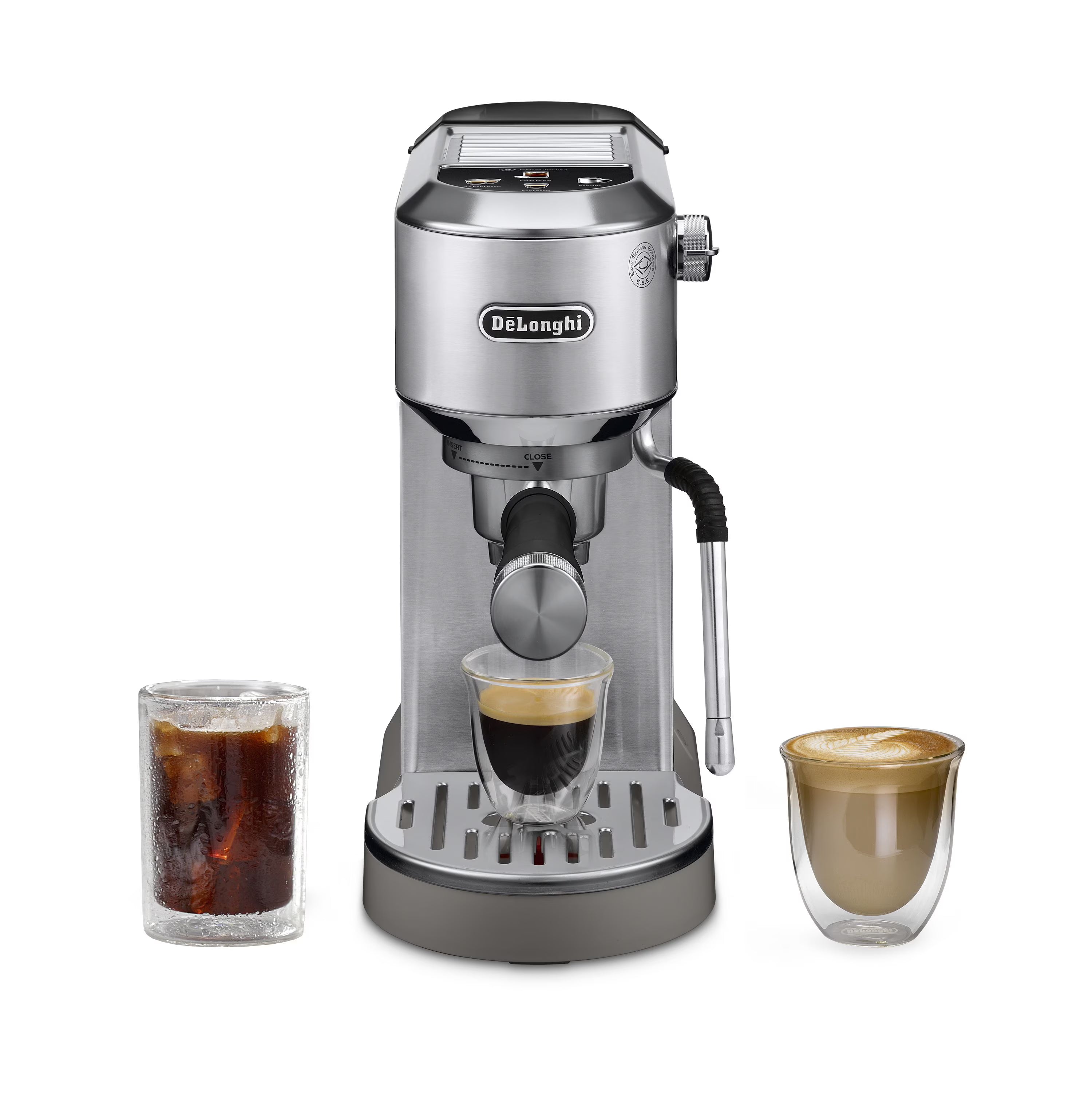 De'Longhi Dedica Duo Espresso Machine, Compact Size with Built in Frother for Latte Art, Brew Espresso, Cold Brew, Lattes & More, Stainless Steel
