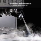 AOILE Espresso Machine with Grinder and Milk Frother �?15 Bar Pump for Cappuccino and Latte, 85oz Removable Water Tank, Stainless Steel, Steam Wand, Auto-Purge Function