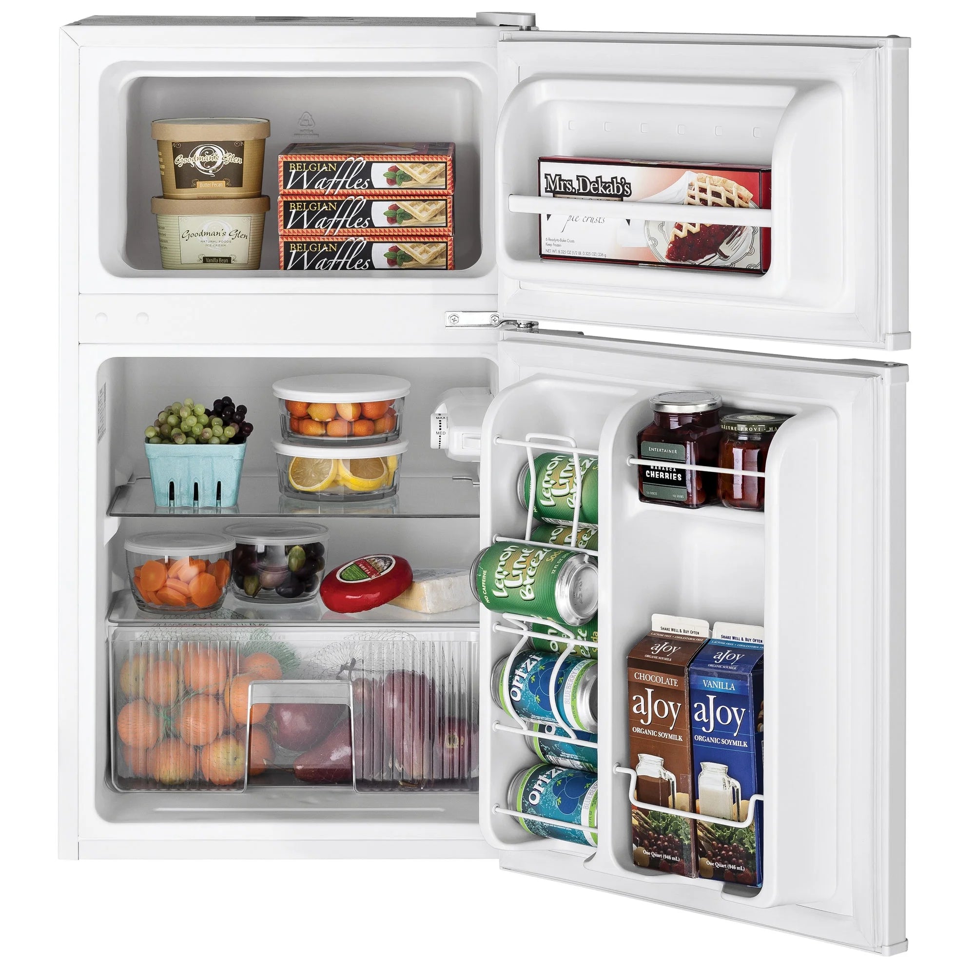 GE Appliances 3.1 Cu. Ft. Freestanding Double Door Compact Refrigerator, Steel