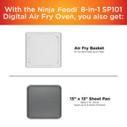 Ninja?? SP101 Foodia?�� 8-in-1 Digital Air Fry Oven, Flip-Away for Storage, Dehydrate, Keep Warm