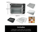 Restored Ninja 10-in-1 Air Fryer, Double Door Toaster Oven with FlexDoor, FlavorSeal & Smart Finish, Rapid Top Convection and Air Fry Bottom, Bake, Toast, Air Fry, Pizza and More, Stainless Steel, DCT400 (Refurbished)