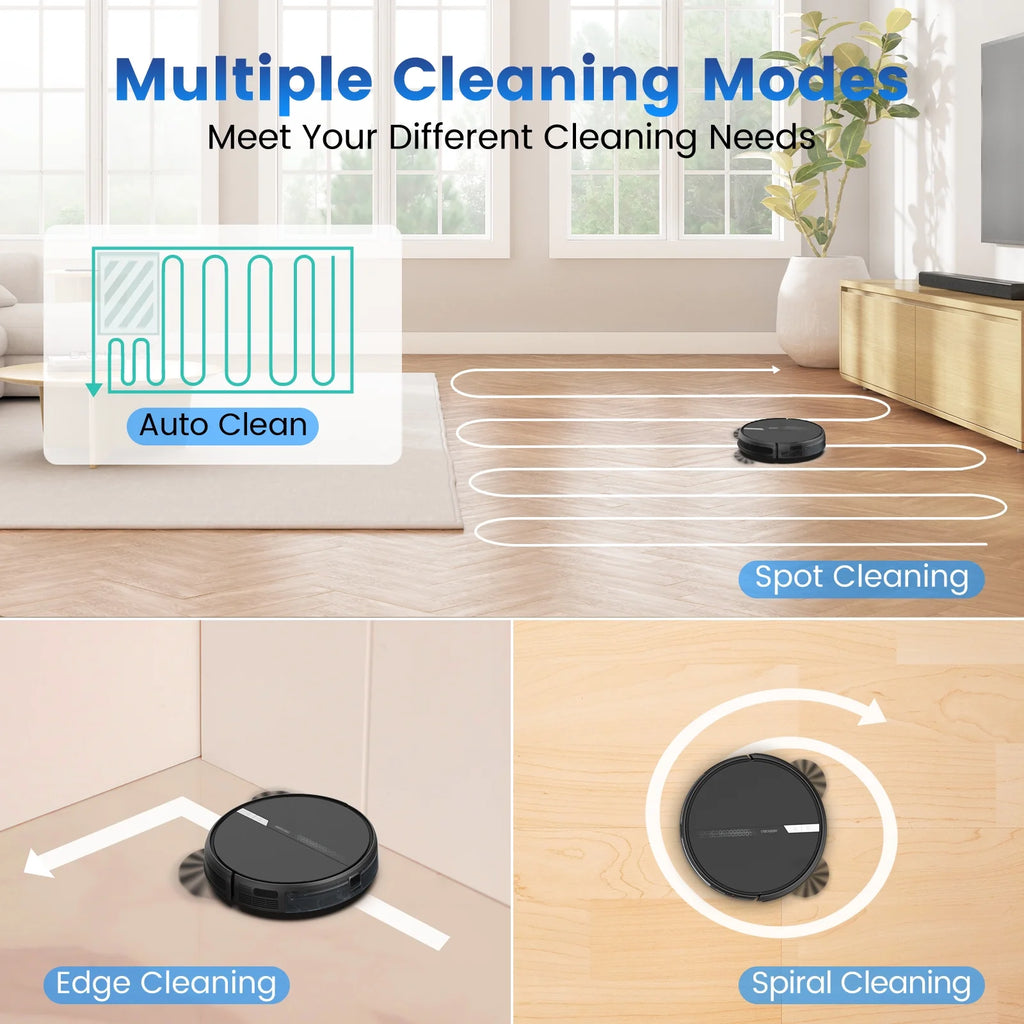 AIRROBO G60 3 in 1 Robot Vacuum and Mop Combo with Smart App&Voice Control,2 in 1 Tank for pet hair