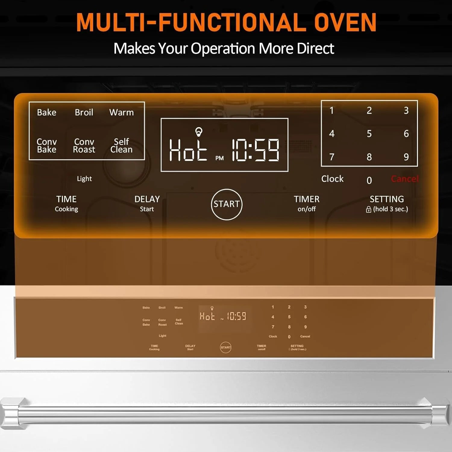Garvee 30" Single Wall Ovens, 4.8 Cu.ft Built-in Convection Oven, Electric Oven with Safety Lock, LED Display, Touch Control, Timer for Kitchen, 3800W, 240V, Sliver