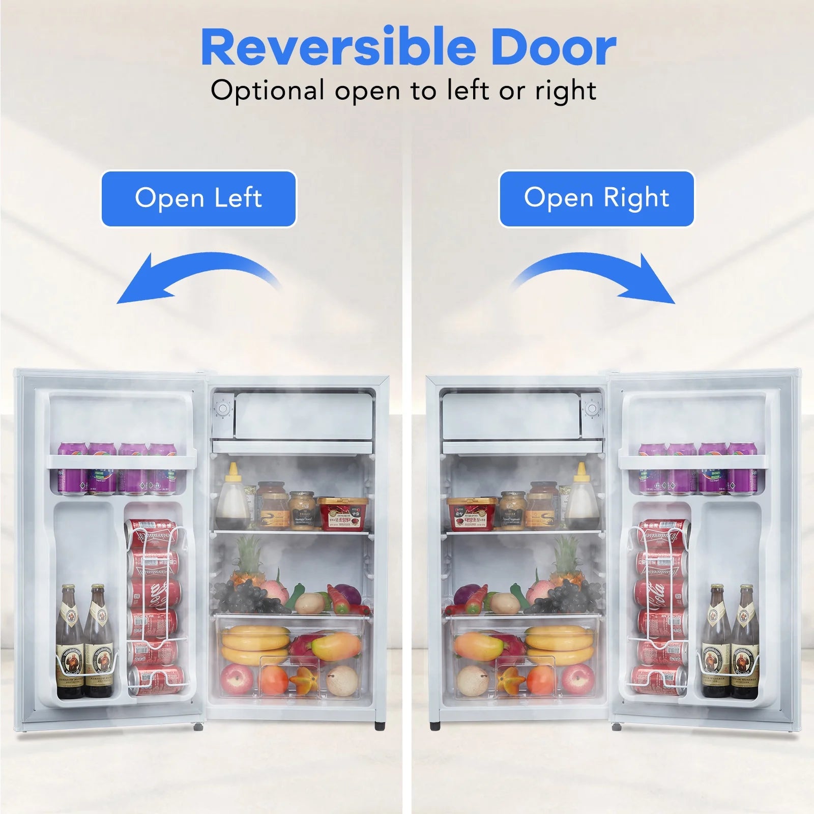 OYang Single Door Mini Fridge, Super Quiet 19.3"D x17.5"W x 32.7"H