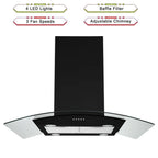 "Joeaonz 30"" Island Mount Range Hood, Stainless Steel, LED Bulbs, Easy-Clean Filters, 120V"