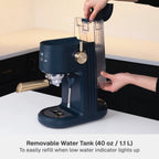 Thyme & Table Barista Mini Espresso Machine with 15-Bar Pressure and Steam Wand, Sand White