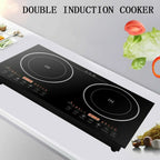 2400W 110V Electric 2-Burners Built in Dual Induction Cooking Cooker Cooktop Countertop
