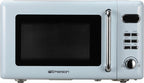 Countertop Microwave Oven with Push Button Control, LED Display, 700W 5 Power Levels, 8 Auto Menus, Glass Turntable and Child Safety Lock, 0.7-inch��Thunderbird Blue