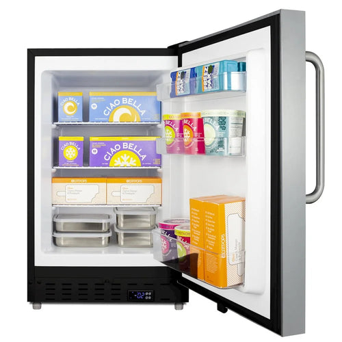 ADA compliant built-in or freestanding 20" wide manual defrost all-freezer for residential use