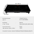 BENTISM 24 inch Electric Cooktop 2 Burners Ceramic Glass Stove Top Touch Control