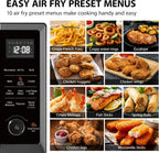 TOSHIBA 8-in-1 Countertop Microwave Oven with Air Fryer, Convection, Child-Lock, 1.0 Cu Ft, Black