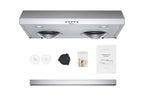 Hauslane Chef Series C100 30-inch Under Cabinet Range Hood, Stainless Steel, Energy Efficient LED, 6 Inch Duct