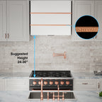 Akicon Range Hood 36 Inch, Ultra Quite Stainless Steel Kitchen Hood, Wall Mount Square Vent Hood with LED Light and Dishwasher-Safe Filters, Hood Vents for Kitchen, 3 Speeds, 600 CFM (AK-HS36HB-SWG)