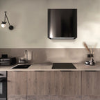 Akicon Stainless Steel Range Hood, Modern Box Kitchen Hood with Powerful Vent Motor, Wall Mount, 30��W*30��H*14D, Signal White