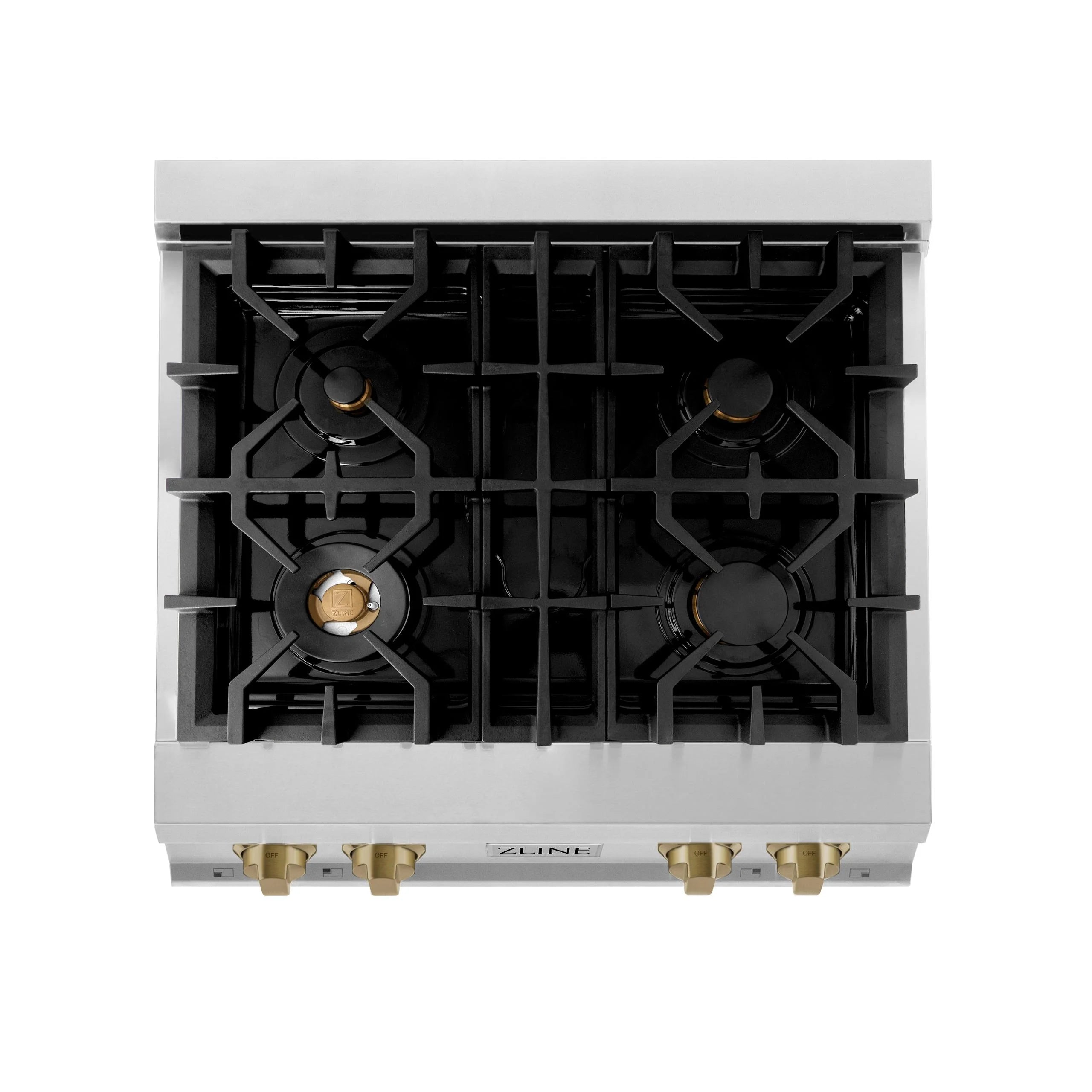 ZLINE 30 in. Autograph Edition Rangetop in DuraSnow Stainless Steel with Matte Black Accents (RTSZ-30-MB)