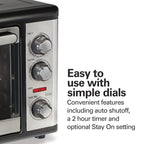 Hamilton Beach Countertop Toaster Oven with Convection & Rotisserie, Extra Large Capacity, Black
