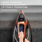 Rowenta Steam Force+ Iron for Clothes, Stainless Steel Soleplate, 1850 Watts, 400 Microsteam Holes, Garment Steamer, Black & Blue, DW9440U1