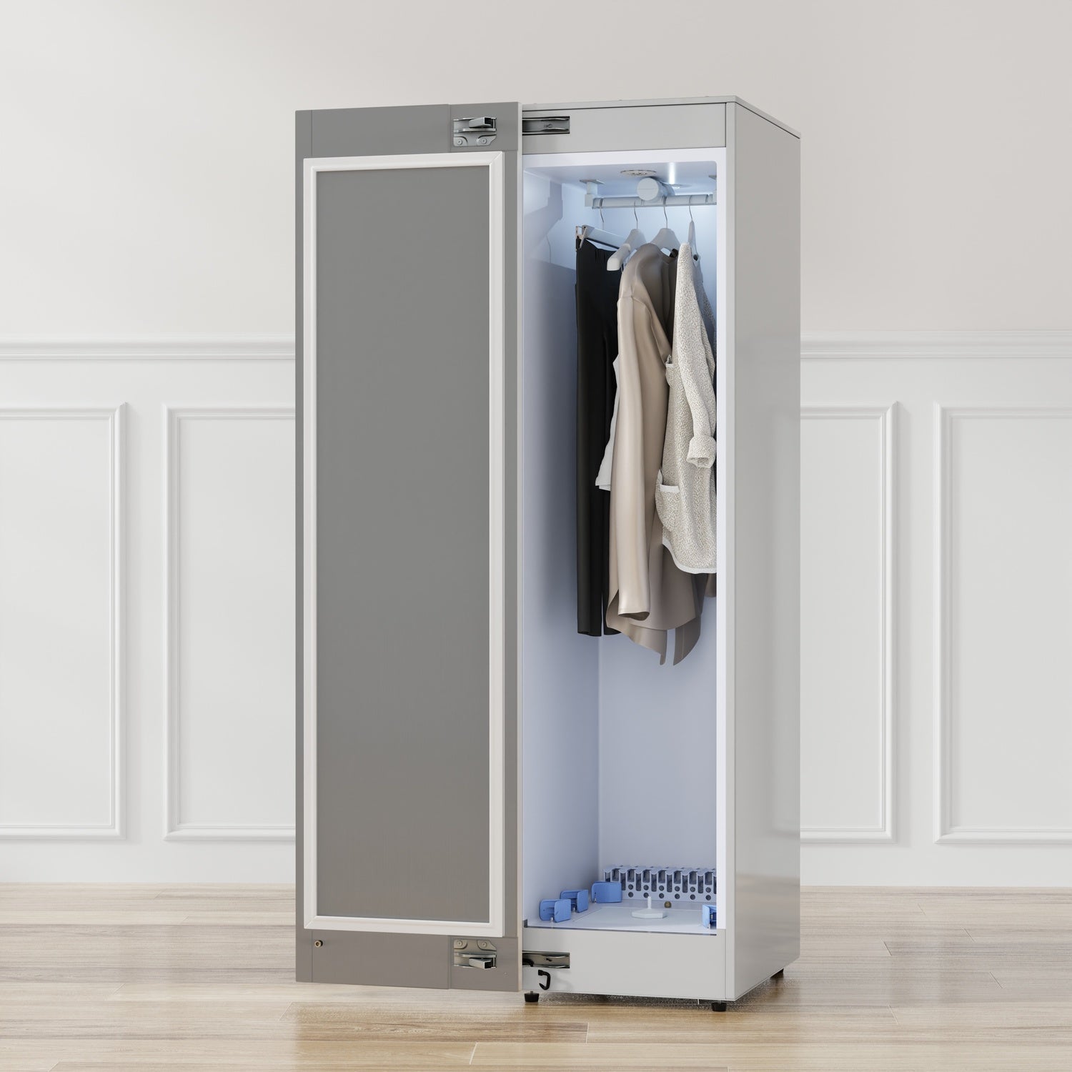 Equator Steam Dryer Closet REMOVE WRINKLES Sanitize Deodorize Refresh Slim110V